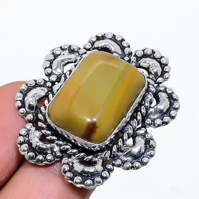 Polygram Jasper Gemstone Handmade 925 Sterling Silver Jewelry Ring Size 7.5 • $5.80