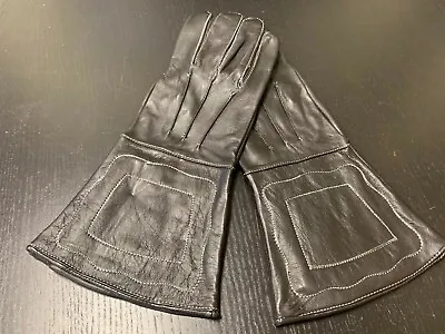 NEW BLACK Leather Gauntlet Gloves - Size Large - A+ Civil War Steampunk • $21.99