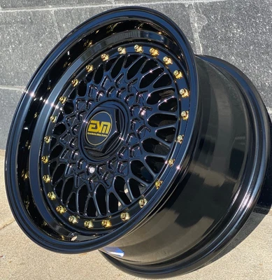 $800 • Buy 15x8 +15 G-BK 4x100 5x100 ESM-02R Wheels Rims VW Mk1 Jetta Golf GTI Honda 
