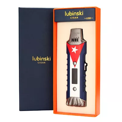 Lubinski USB Lighter Turbo Torch Dual Arc Windproof For Gas Electronic Butane • $27.94