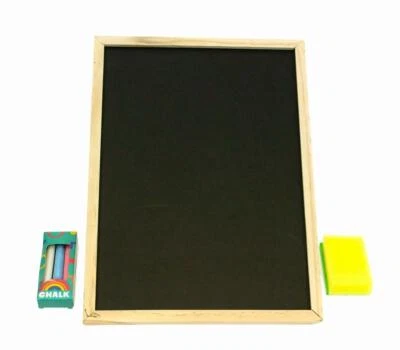 £4.04 • Buy Kids Chalkboard Blackboard Black Board Kids Wall Mounted With Chalk & Eraser