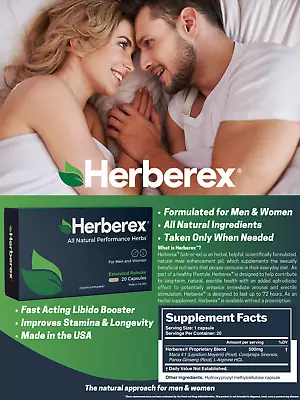 Male Enhancement Male Supplement Sex Pills For Men Hard On Herberex 40Ct • $222.24