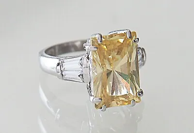 $95 • Buy Charles Winston Canary CZ Sterling Silver Ring Size 7.5