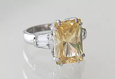 Charles Winston Canary CZ Sterling Silver Ring Size 7.5 • $95