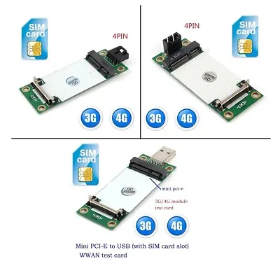 Mini PCI-E Wireless WWAN Card To USB Adapter Card For 3G 4G WWAN/LTE Module • £9.12