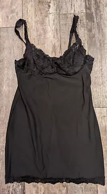 La Perla Y2K Lingerie Sheer Lace Slip Chemise Shapewear Womens Size 36 Black • $49.99