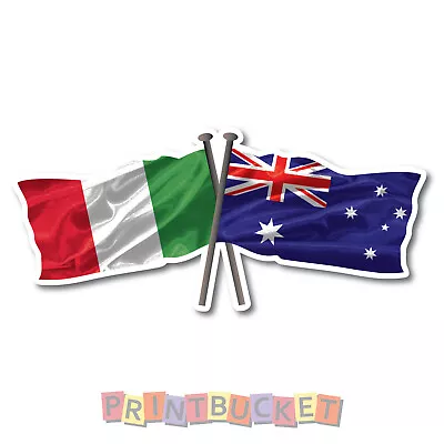 Italy & Aussie Flag Sticker 180mm Quality Water & Fade Proof Vinyl Italian • $6.99