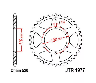 JT Steel Rear Sprocket 520 48T Fits Honda XL250 Motosport/CR250M Elsinore/XL250 • $30.88