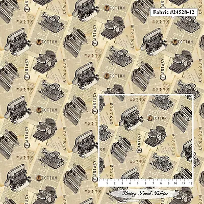Northcott  Cat Tales  24528-12 Vintage Typewriters Fabric Priced @ 1/2 Yd • $7.99
