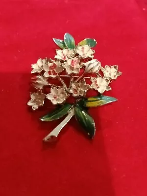 Vintage Beatrix Jewelry Hand Painted Lilly Brooch Signed B.J. • $23.99