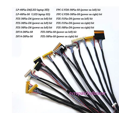 14Pcs Universal LVDS Cable 20pin 30pin 40Pin For LED LCD Controller Board • $21.05