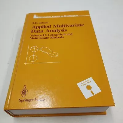 APPLIED MULTIVARIATE DATA ANALYSIS: VOLUME II: By J D Jobson - With Disk • $29.95