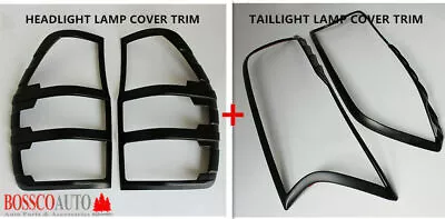 Matt Black Headlight & Taillight Lamp Cover Trim For Ford Ranger Px Mkii / Mkiii • $68