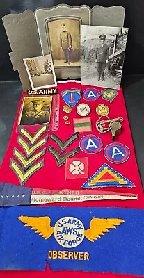 Vintage Military Buttons Patchs Pins And Photos US Army - Canadian Soldier • $17.26