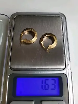 9ct Gold Vintage Italian Hoop Earrings 9k 375 1.63 G • £54.99