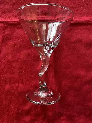 Vintage Libbey Zig Zag Bent Z Stem Clear Glass 8oz Martini Glasses Set Of 4 EUC • $17.95