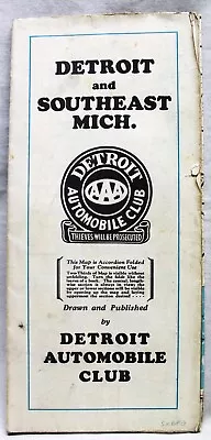 Aaa  Detroit Automobile Club Highway Road Map Detroit & Southeast Michigan 1929 • $9.99