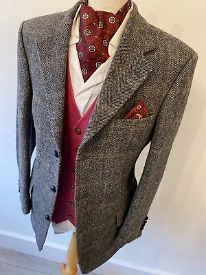 HARRIS TWEED Mens BARUTTI RUSTIC CHECK BLEND WEAVE HACKING JACKET BLAZER 40  • £69.95