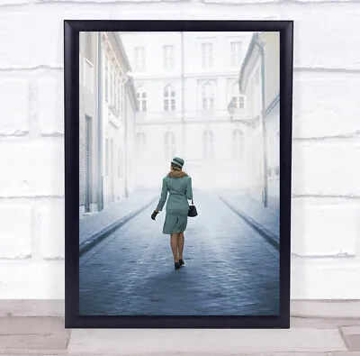 £39.99 • Buy Walk Like A Lady Green Fashion White Buildings Wall Art Print