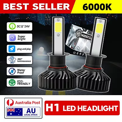 2X H1 LED Headlight High Low Beam Bulb Kit 100W 20000LM 6000K MODIGT Fanless 12V • $29.63