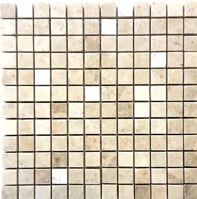 1x1 Botticino Brushed Marble Mosaic Tile Wall Backsplash Floor Kitchen Bathroom • $12.99