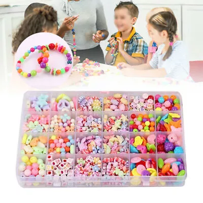 1 Box Girls Kids DIY Bracelet Arts Craft Make Own Beads Jewellery Making Set Kit • £4.99