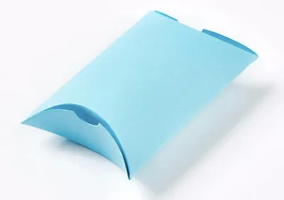 $7.99 • Buy Satin Turquoise Paper Pillow Wedding Favor Gift Boxes  7 X 4.5 X 2