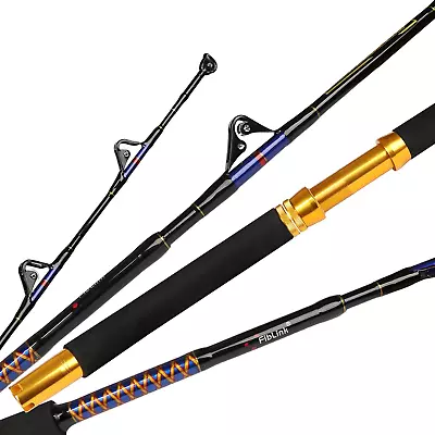 Saltwater Fishing Trolling Rod 1 Piece/2 Piece Heavy Roller Rod Big Name Convent • $100.99