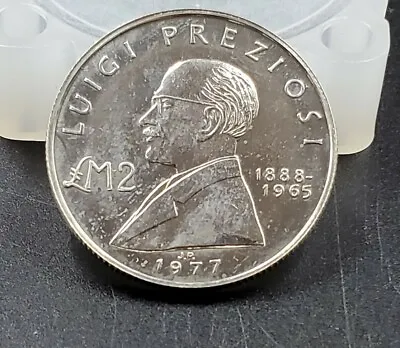 Malta Republic 1977 Silver Coin LM2 Luigi Preziosi Proof Like Gem 3.692k MINTAGE • $97.33