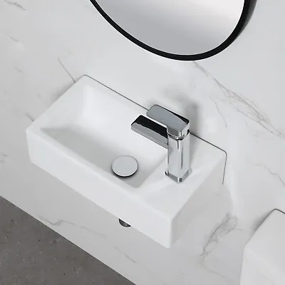 HOROW Bathroom Sink Corner Wall Mount Ceramic Toilet Lavatory Bowl Right White • $53.19
