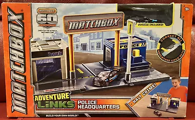 NEW 2012 Matchbox Police Headquarters Playset Adventure Links. Incl. Police Car • $24.98