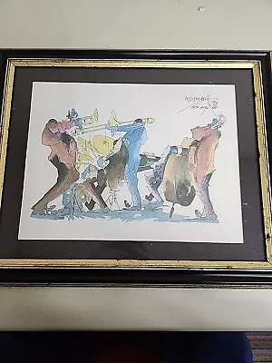 Leo Meiersdorff~new Orleans Jazz Quartet Watercolor Framed Art Print~signed  • $63