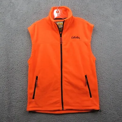 Cabela's Fleece Full Zip Vest Men's Small Neon Orange • $34.99