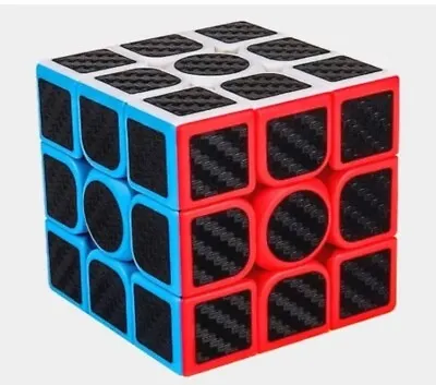 Speed  Cube 3x3x3 Black Puzzle Cube 3x3 Carbon Fiber Party  Birthday Gift  Toy • $6.99