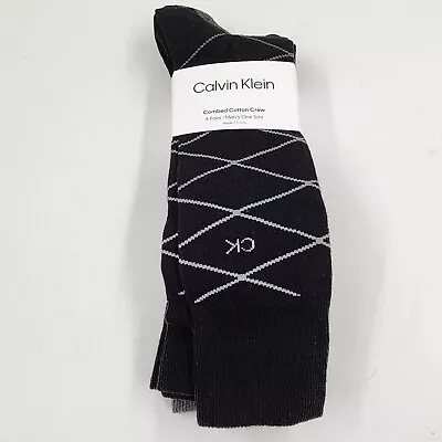 Calvin Klein Multi-Pattern Assorted Dress Crew Socks Men's O/S Multi - 4 Pairs + • $8.95