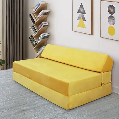 Jumbo Cord Double Chair Sofa Z Bed Seat Foam Fold Out Futon Guest Mattress UK • £69.99