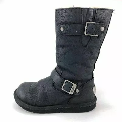 $79.99 • Buy UGG Australia Kensington Black Leather Pull On Winter Boots Womens Size 6 EUR 37