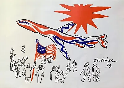 ALEXANDER CALDER Bicentennial 1976 Braniff Flying Colors Facsimile Signed Print • $79.99