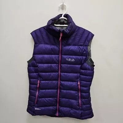 Rab Women's Electron Down Vest Puffer Gilet Pertex Insulated Purple Size Uk 12 • £79.99