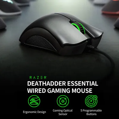 Razer DeathAdder Essential Wired Gamer Mouse Ergonomic 6400 DPI Optical 5Buttons • $40.74