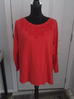 J. JILL Size XL Preowned Deep Shade Of Orange Long Sleeve Top • $9