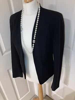 NEW LOOK Women’s Black Collarless Blazer UK 8 XS Fitted Jacket Work Business Out • £9.84