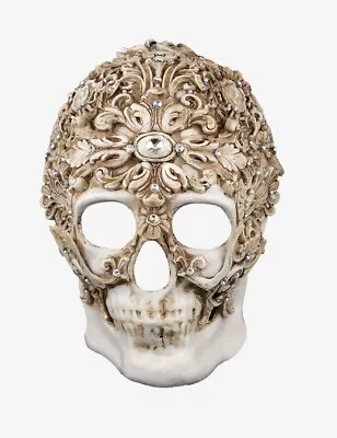 Venetian Mask White Diamond Skull Made In Venice Italy! • $240.99