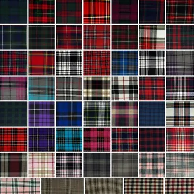 £3.25 • Buy Fashion Tartan Plaid Check Polyviscose Fabric 150cm Wide Royal Stewart Scottish