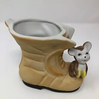 ARDCO Vintage Mouse On Boot With Symbols Ceramic Planter C2979 • $12.99