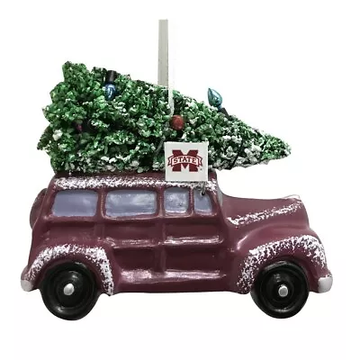Mississippi State Bulldogs Van With Christmas Tree Ornament 4  • $19.99