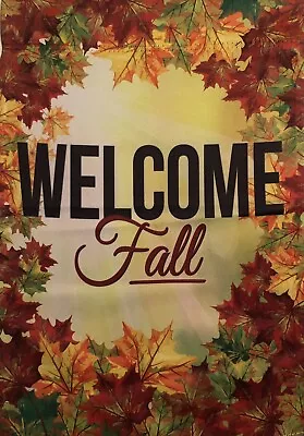 Welcome Fall Autumn Leaves Halloween Thanksgiving Mini Window Garden Yard Flag N • $8.97