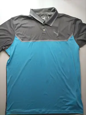 $49.97 • Buy Puma RN62220 Men’s Aqua & Grey Golf Shirt L New With Tags