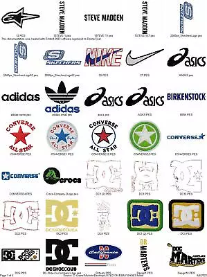 152 Shoe Logos  Machine Embroidery Designs Pes Hus Jef And More • $9.95