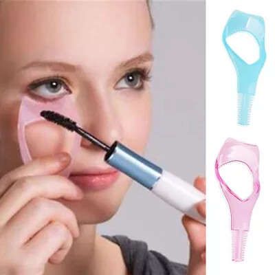 3-In-1 Crystal Mascara Shield Eyelash Comb Applicator Pink Blue Make Up Br U • $1.39